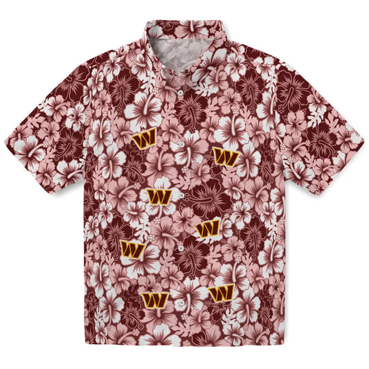 Washington Commanders Hawaiian Shirt - Hibiscus Blooms | Moonbestprint