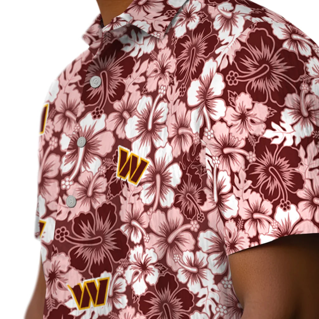 Washington Commanders Hawaiian Shirt - Hibiscus Blooms | Moonbestprint