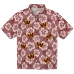 Washington Commanders Hawaiian Shirt - Hibiscus Cluster | Moonbestprint