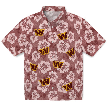 Washington Commanders Hawaiian Shirt - Hibiscus Cluster | Moonbestprint