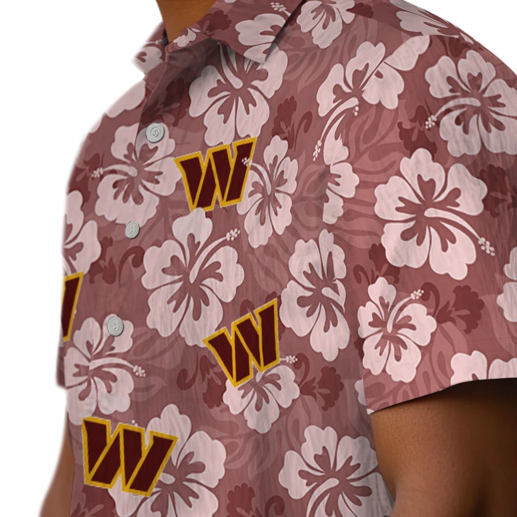 Washington Commanders Hawaiian Shirt - Hibiscus Cluster | Moonbestprint