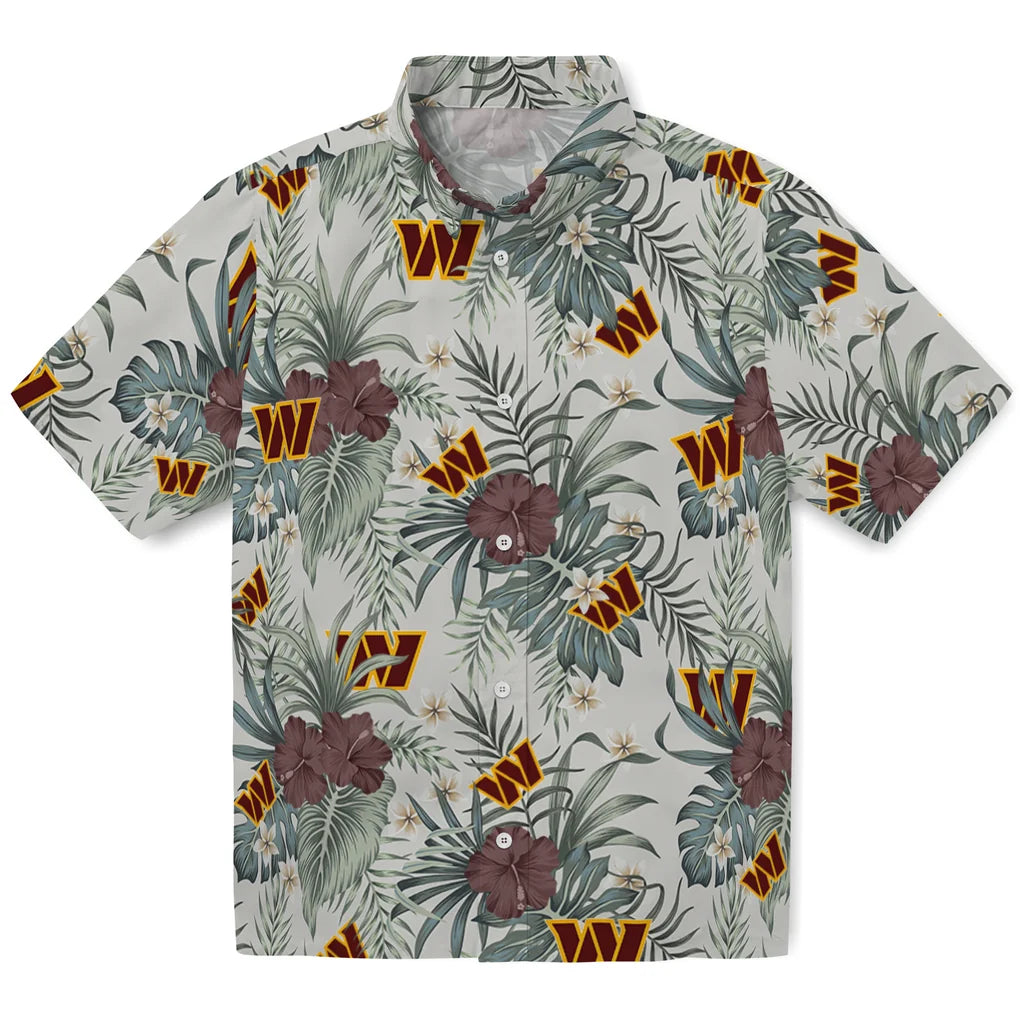 Washington Commanders Hawaiian Shirt - Hibiscus Designs | Moonbestprint