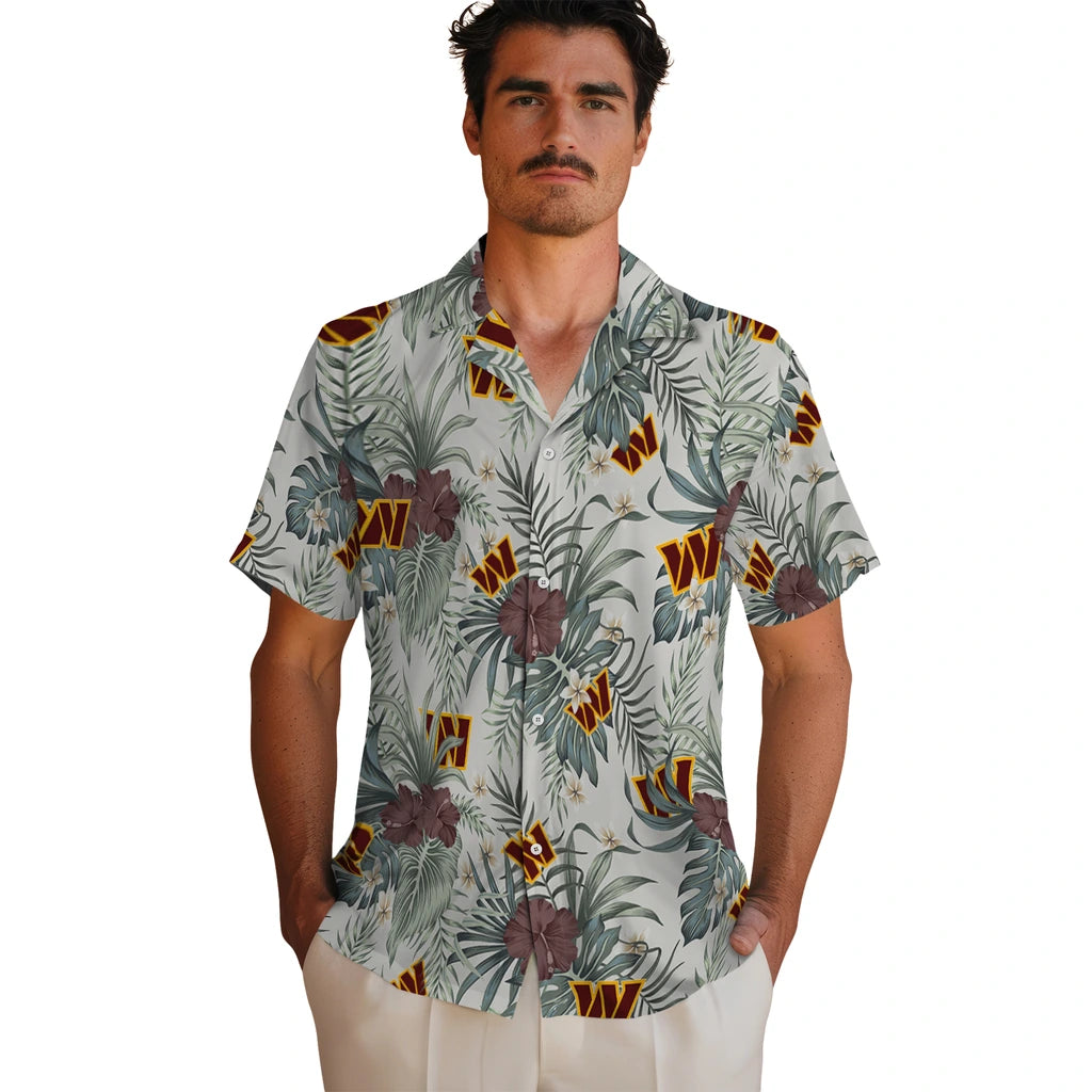 Washington Commanders Hawaiian Shirt - Hibiscus Designs | Moonbestprint
