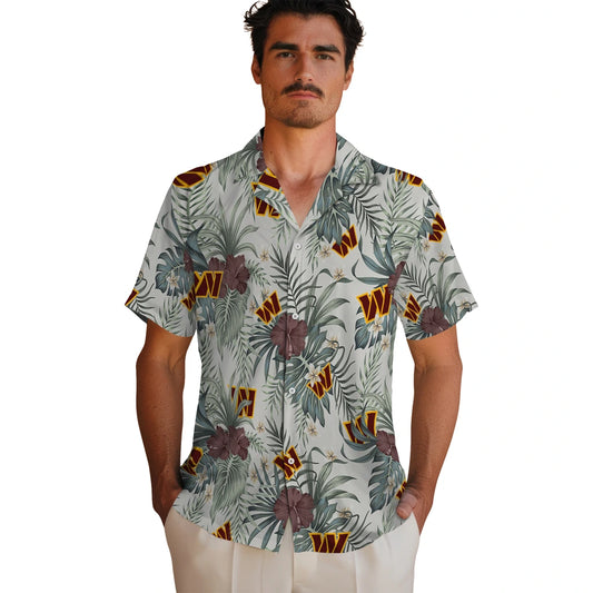 Washington Commanders Hawaiian Shirt - Hibiscus Designs | Moonbestprint