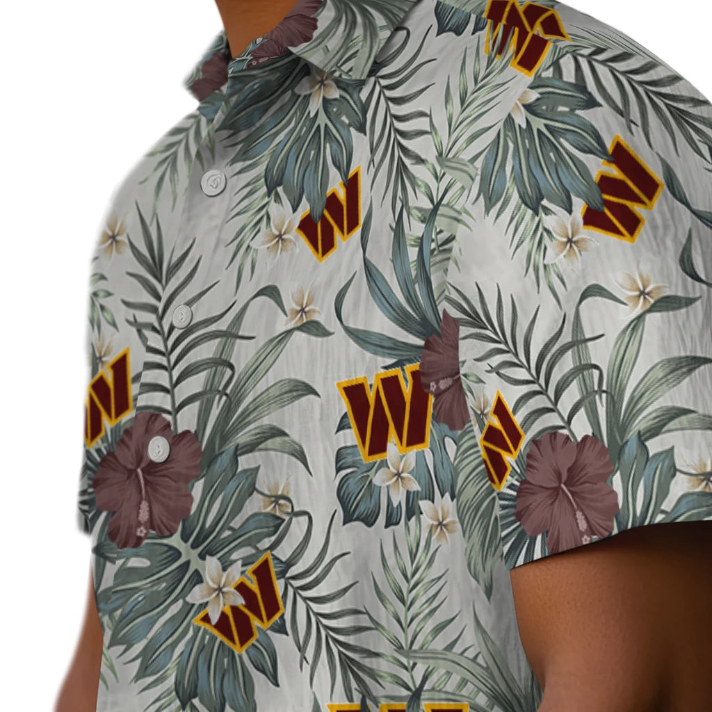 Washington Commanders Hawaiian Shirt - Hibiscus Designs | Moonbestprint