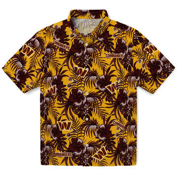 Washington Commanders Hawaiian Shirt - Hibiscus Exotic | Moonbestprint