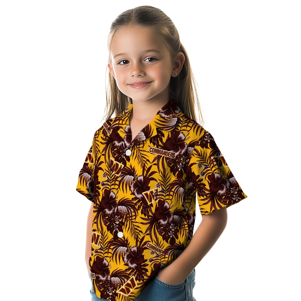 Washington Commanders Hawaiian Shirt - Hibiscus Exotic | Moonbestprint