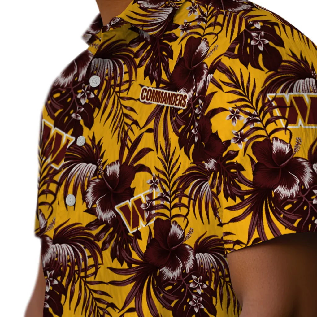Washington Commanders Hawaiian Shirt - Hibiscus Exotic | Moonbestprint