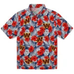 Washington Commanders Hawaiian Shirt - Hibiscus Fiesta | Moonbestprint