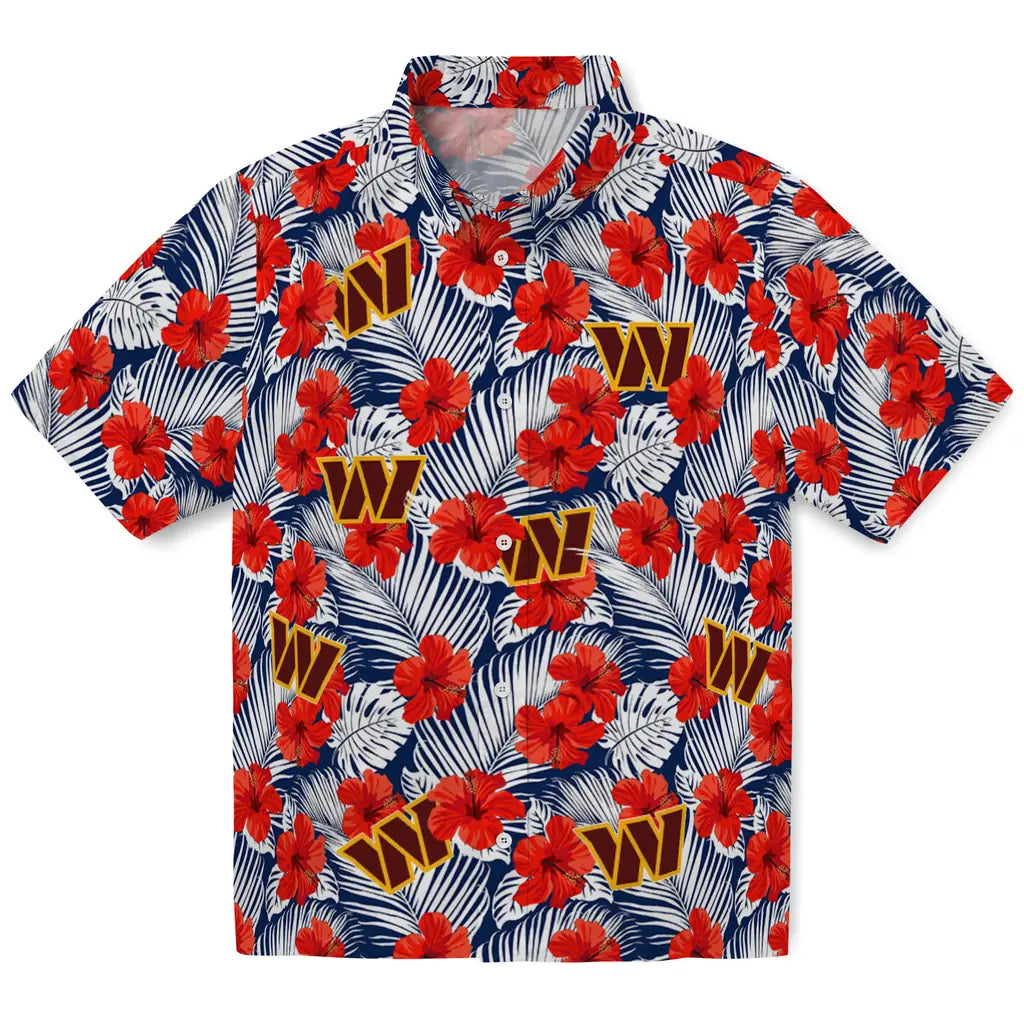 Washington Commanders Hawaiian Shirt - Hibiscus Fiesta | Moonbestprint
