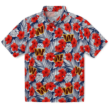 Washington Commanders Hawaiian Shirt - Hibiscus Fiesta | Moonbestprint