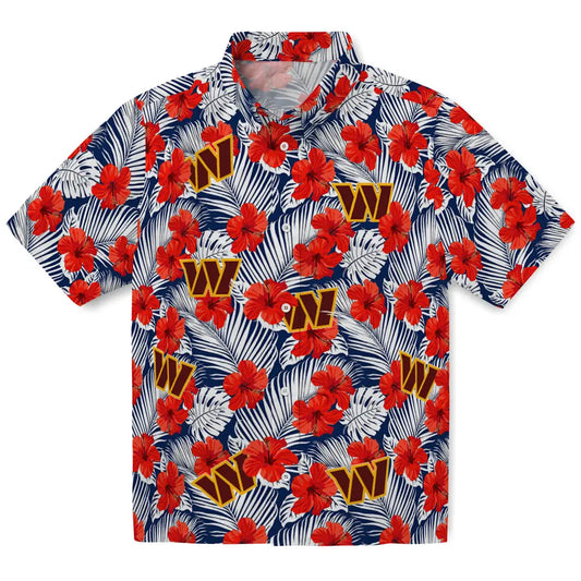 Washington Commanders Hawaiian Shirt - Hibiscus Fiesta | Moonbestprint
