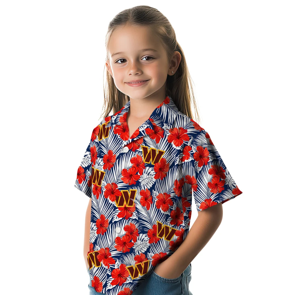 Washington Commanders Hawaiian Shirt - Hibiscus Fiesta | Moonbestprint