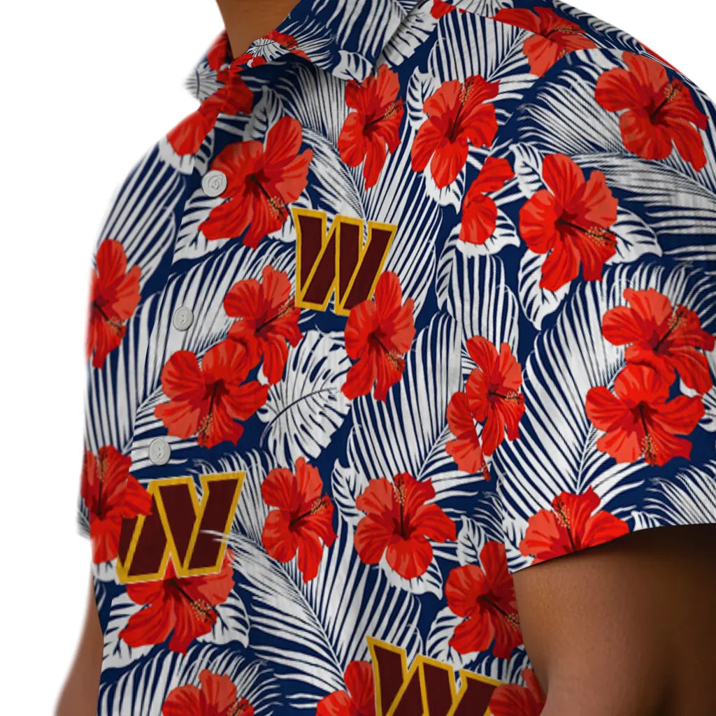 Washington Commanders Hawaiian Shirt - Hibiscus Fiesta | Moonbestprint