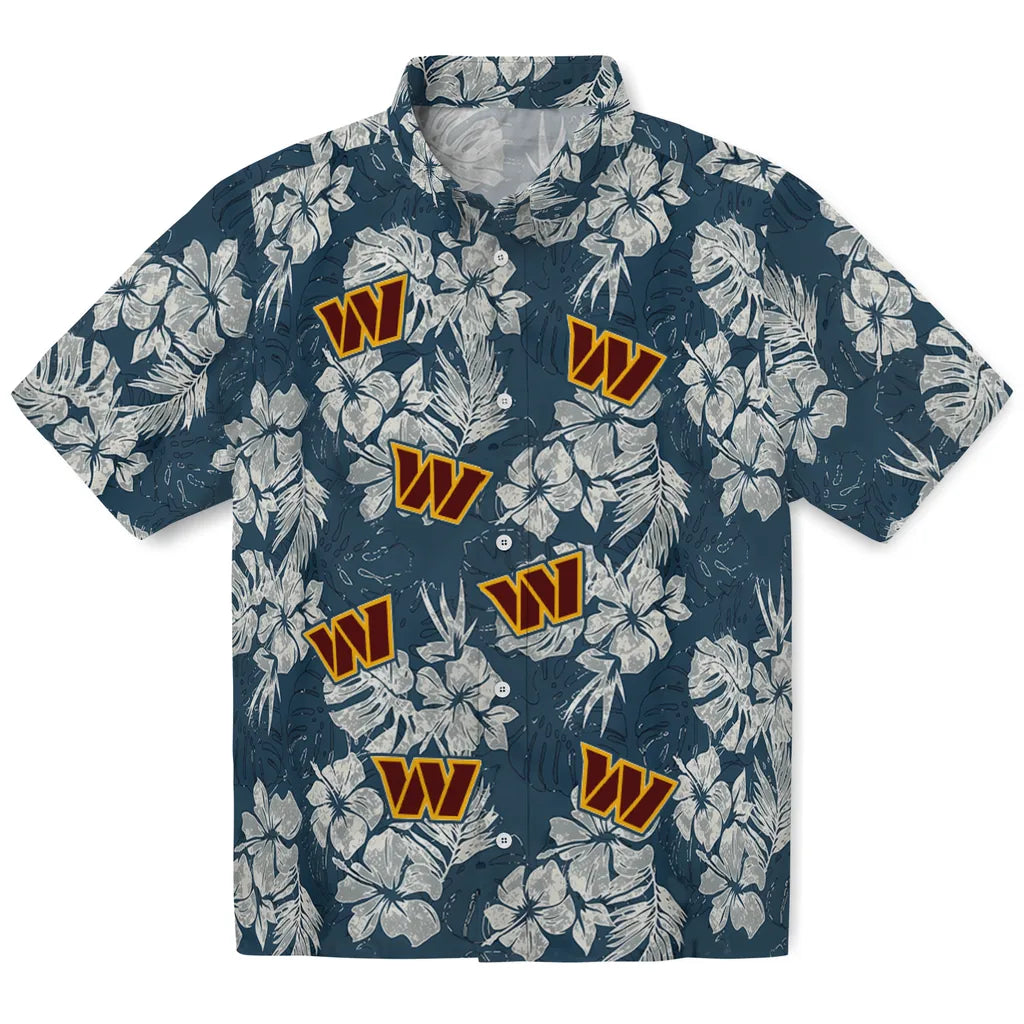 Washington Commanders Hawaiian Shirt - Hibiscus Flowers | Moonbestprint