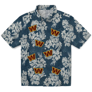 Washington Commanders Hawaiian Shirt - Hibiscus Flowers | Moonbestprint