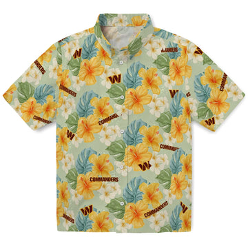 Washington Commanders Hawaiian Shirt - Hibiscus Mood | Moonbestprint