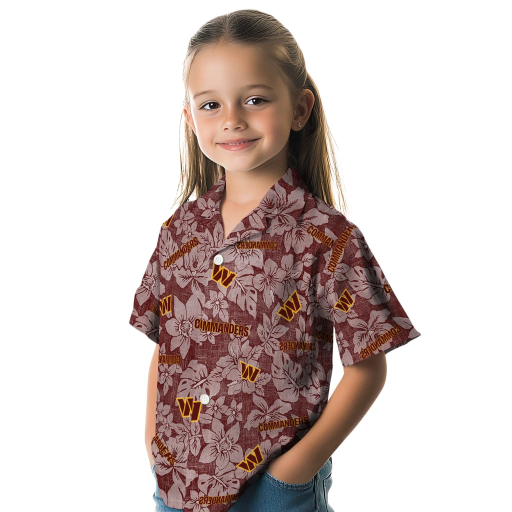 Washington Commanders Hawaiian Shirt - Hibiscus Oasis | Moonbestprint
