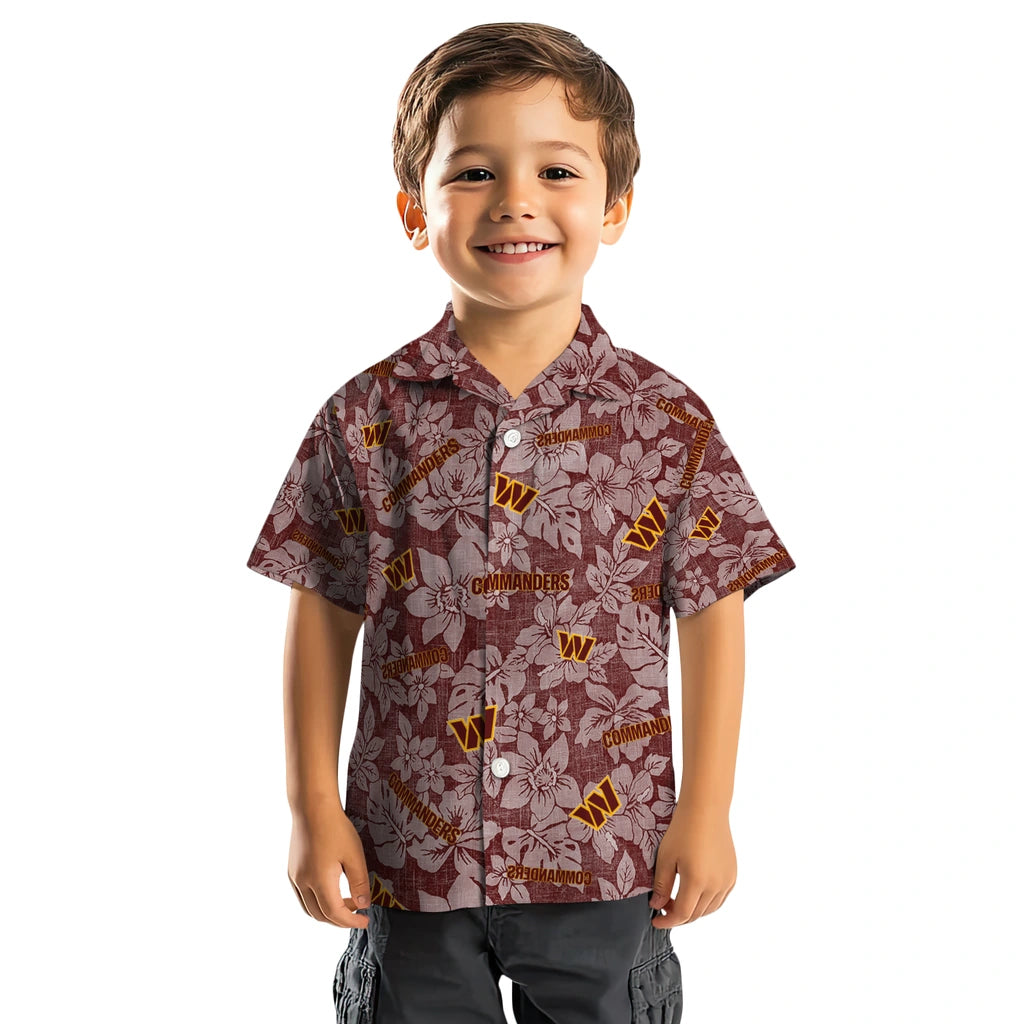 Washington Commanders Hawaiian Shirt - Hibiscus Oasis | Moonbestprint