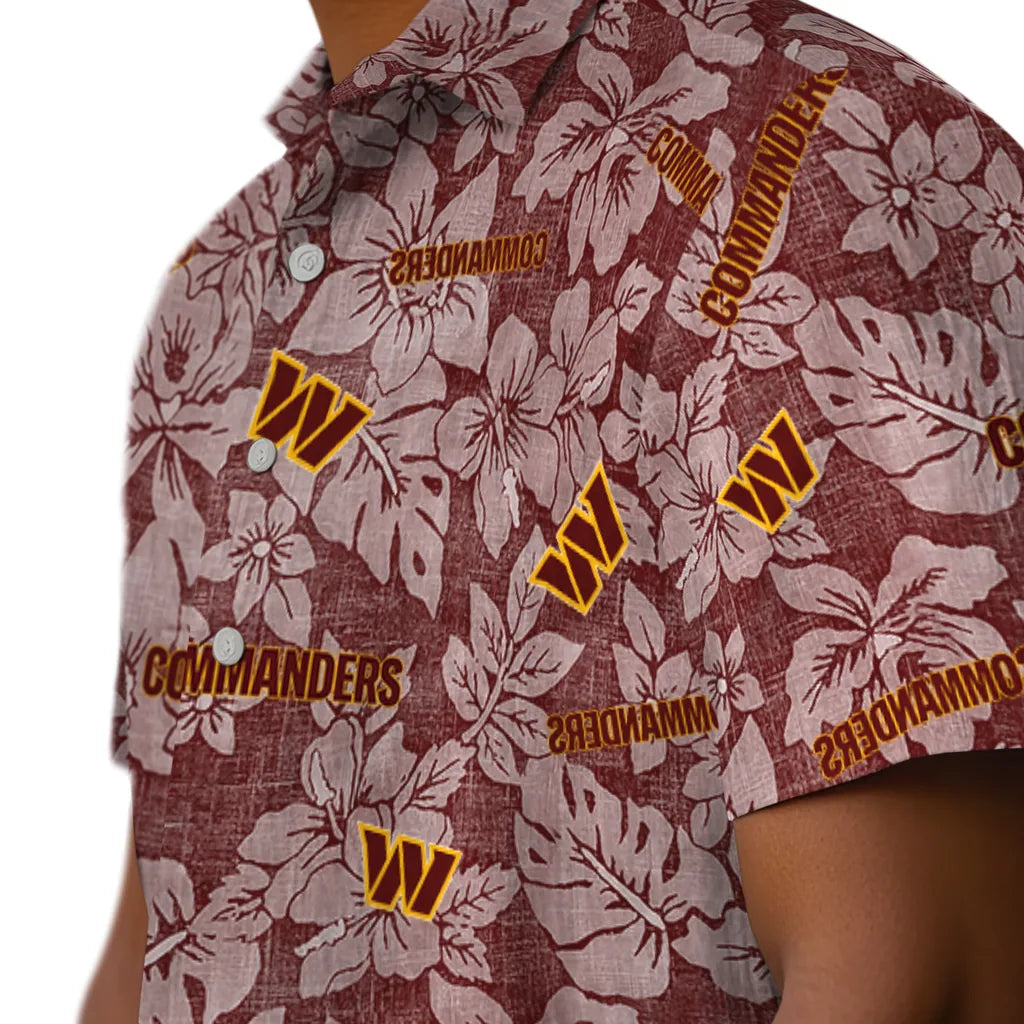 Washington Commanders Hawaiian Shirt - Hibiscus Oasis | Moonbestprint