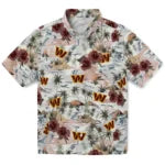 Washington Commanders Hawaiian Shirt - Hibiscus Seaside | Moonbestprint