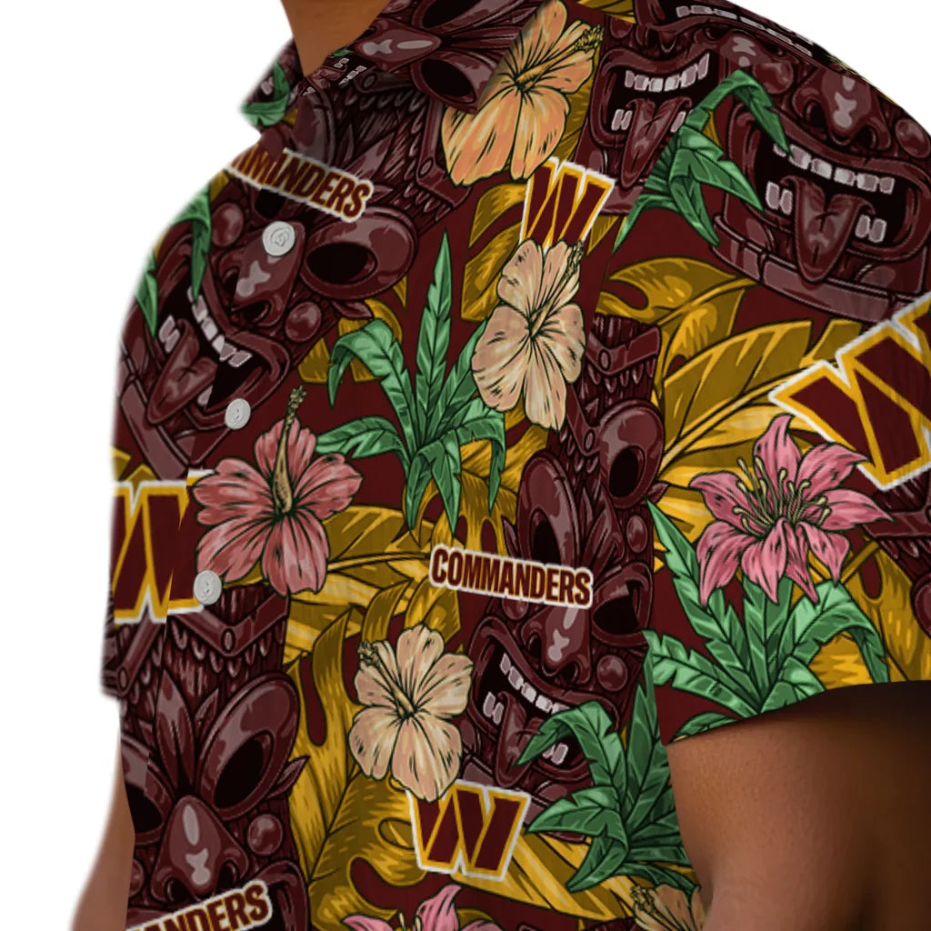 Washington Commanders Hawaiian Shirt - Hibiscus Tiki Jungle | Moonbestprint