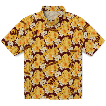 Washington Commanders Hawaiian Shirt - Hibiscus Tropics | Moonbestprint