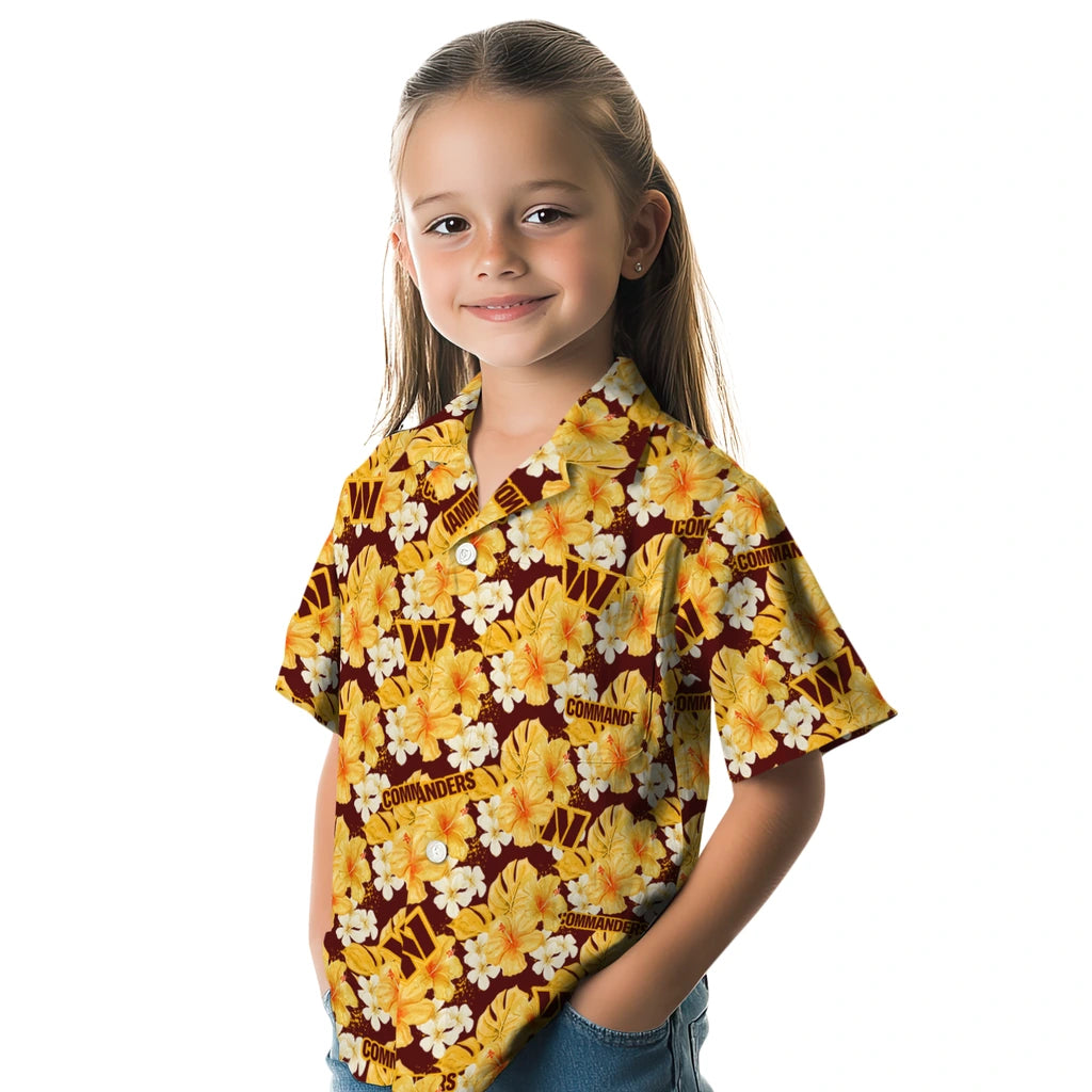 Washington Commanders Hawaiian Shirt - Hibiscus Tropics | Moonbestprint