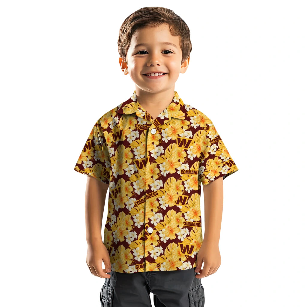 Washington Commanders Hawaiian Shirt - Hibiscus Tropics | Moonbestprint