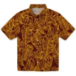 Washington Commanders Hawaiian Shirt - Leaf Outline | Moonbestprint