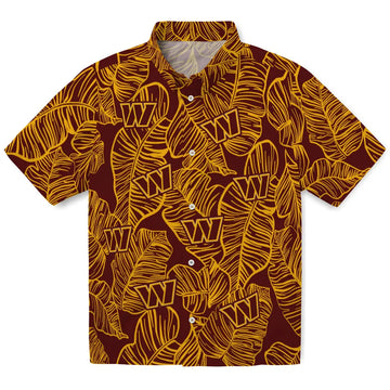 Washington Commanders Hawaiian Shirt - Leaf Outline | Moonbestprint