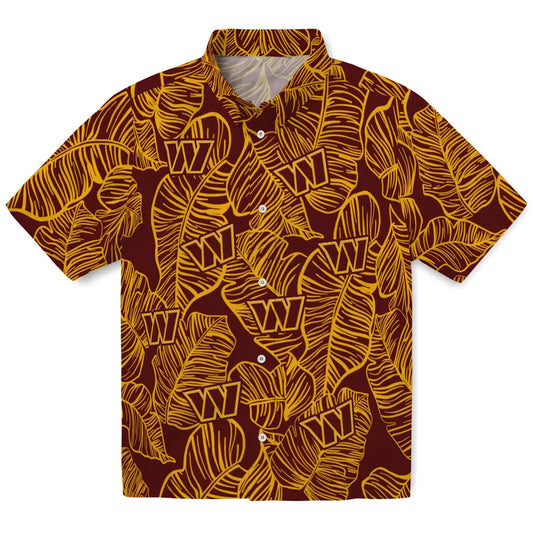 Washington Commanders Hawaiian Shirt - Leaf Outline | Moonbestprint