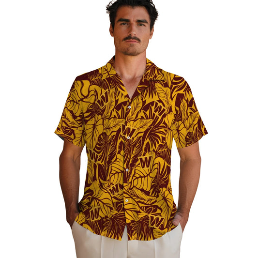 Washington Commanders Hawaiian Shirt - Monstera Layer | Moonbestprint