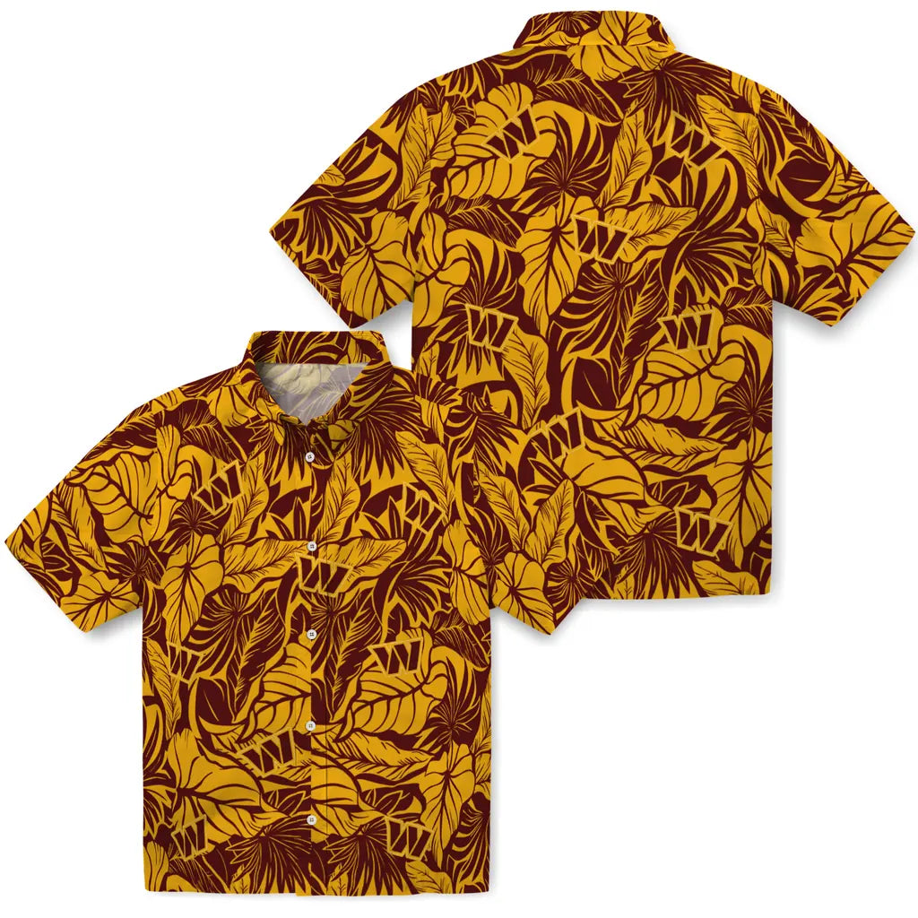 Washington Commanders Hawaiian Shirt - Monstera Layer | Moonbestprint