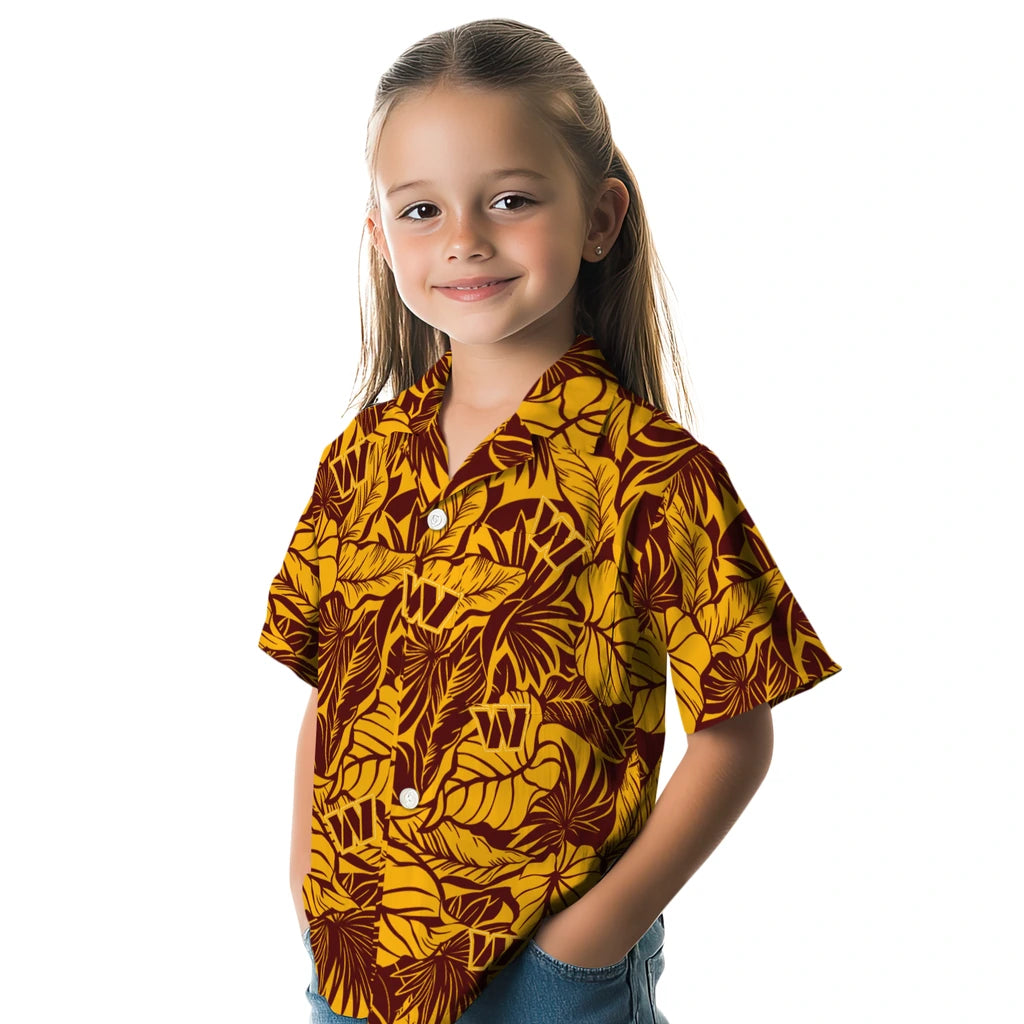 Washington Commanders Hawaiian Shirt - Monstera Layer | Moonbestprint