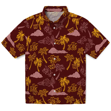 Washington Commanders Hawaiian Shirt - Palm And Clouds | Moonbestprint