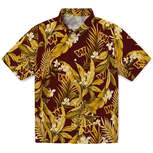 Washington Commanders Hawaiian Shirt - Palm Leaves | Moonbestprint
