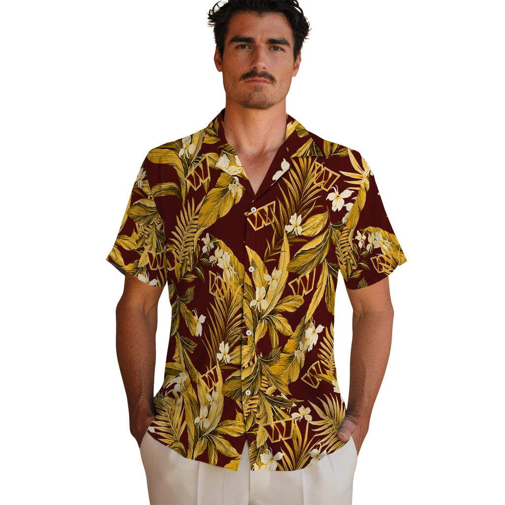 Washington Commanders Hawaiian Shirt - Palm Leaves | Moonbestprint