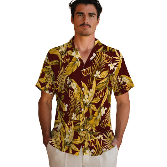 Washington Commanders Hawaiian Shirt - Palm Leaves | Moonbestprint