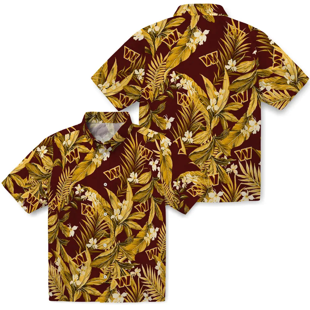 Washington Commanders Hawaiian Shirt - Palm Leaves | Moonbestprint