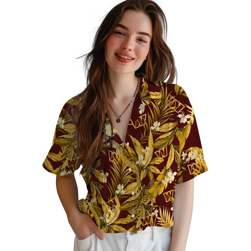 Washington Commanders Hawaiian Shirt - Palm Leaves | Moonbestprint