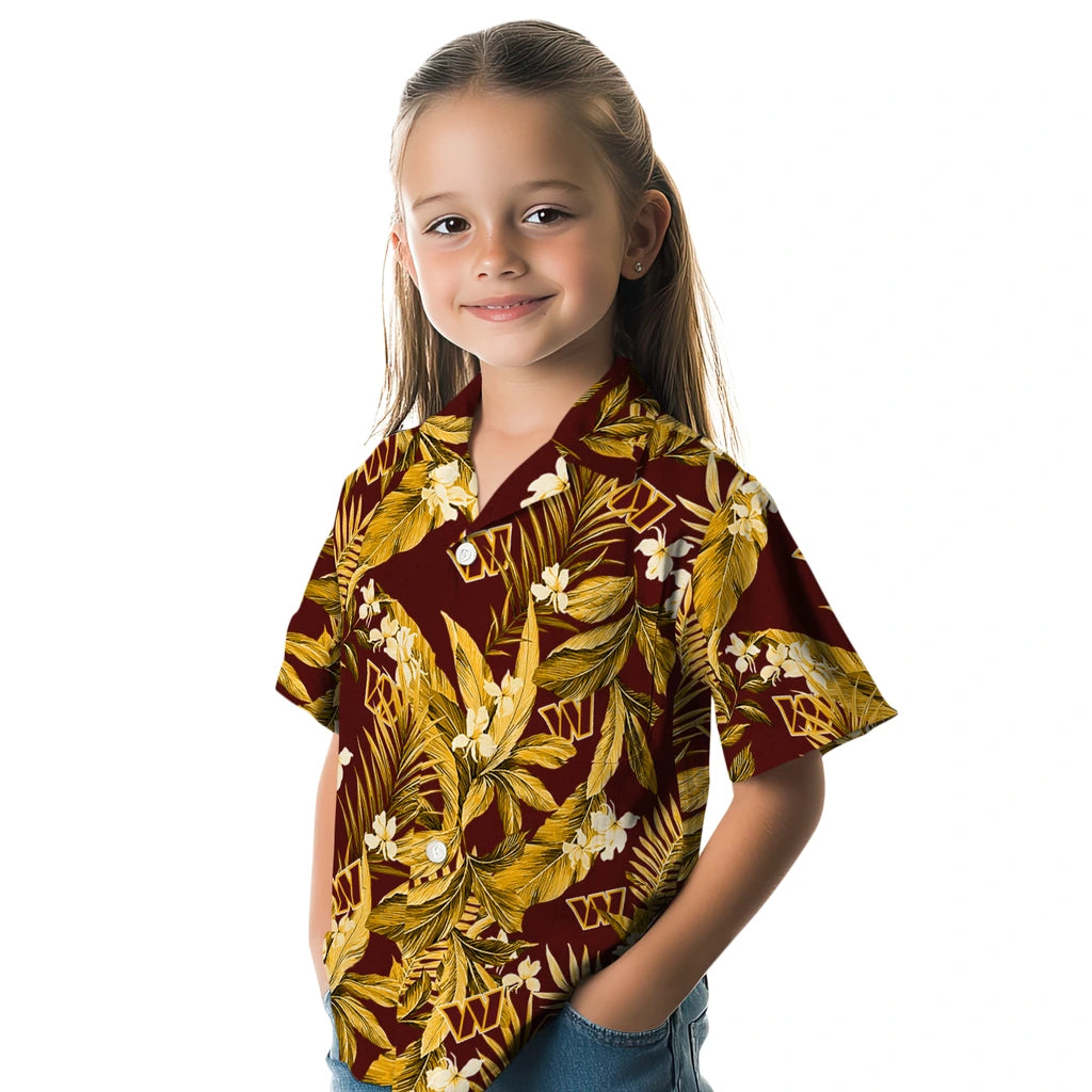 Washington Commanders Hawaiian Shirt - Palm Leaves | Moonbestprint