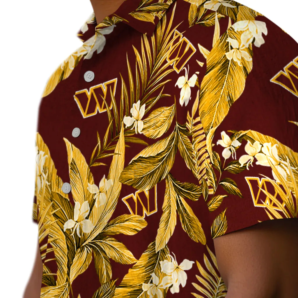 Washington Commanders Hawaiian Shirt - Palm Leaves | Moonbestprint