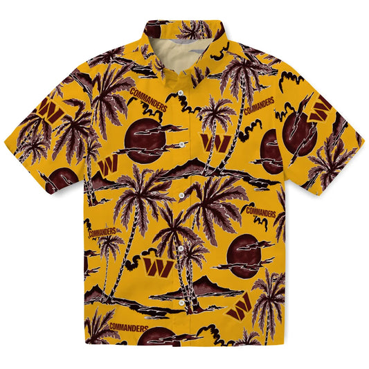 Washington Commanders Hawaiian Shirt - Palm Sunset | Moonbestprint