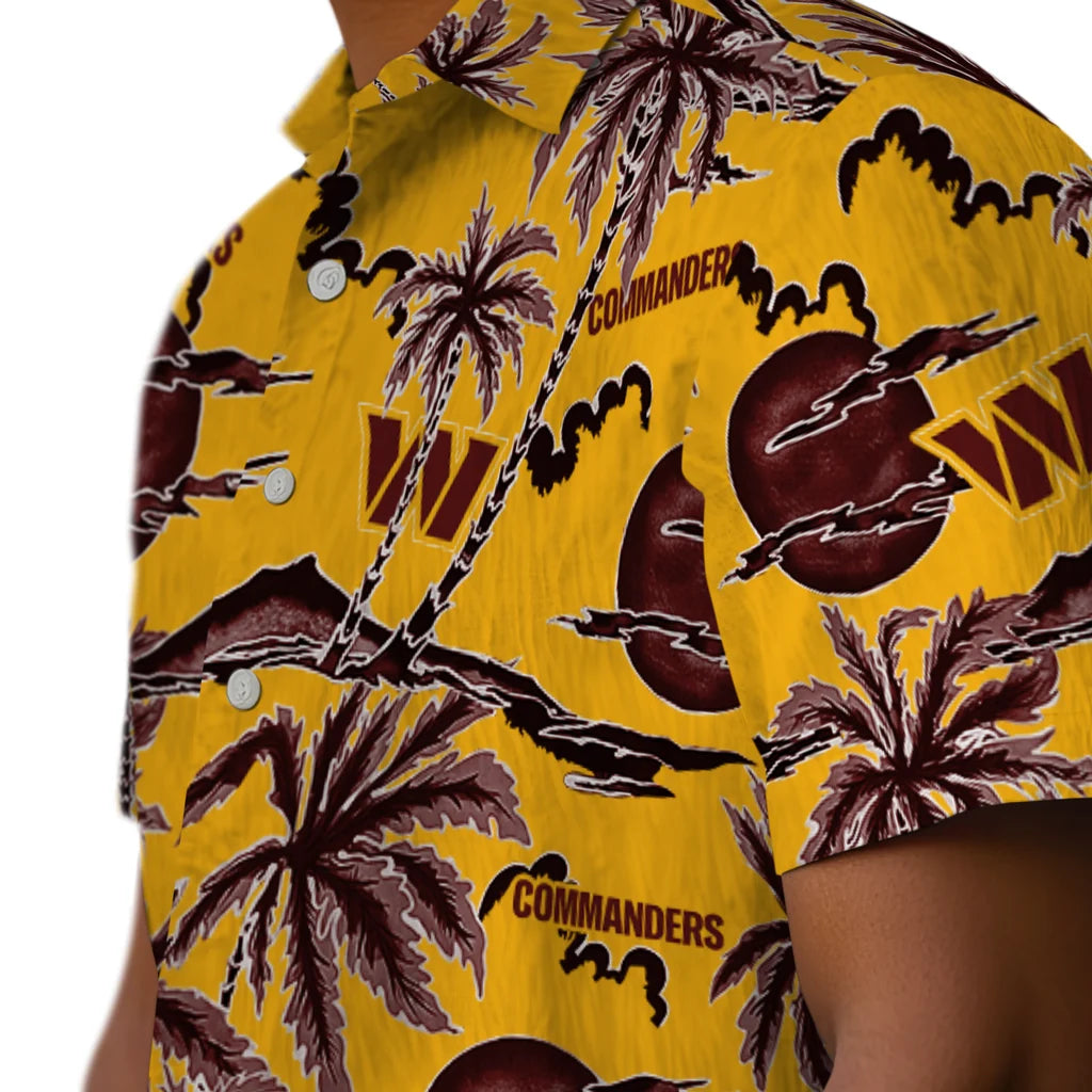 Washington Commanders Hawaiian Shirt - Palm Sunset | Moonbestprint