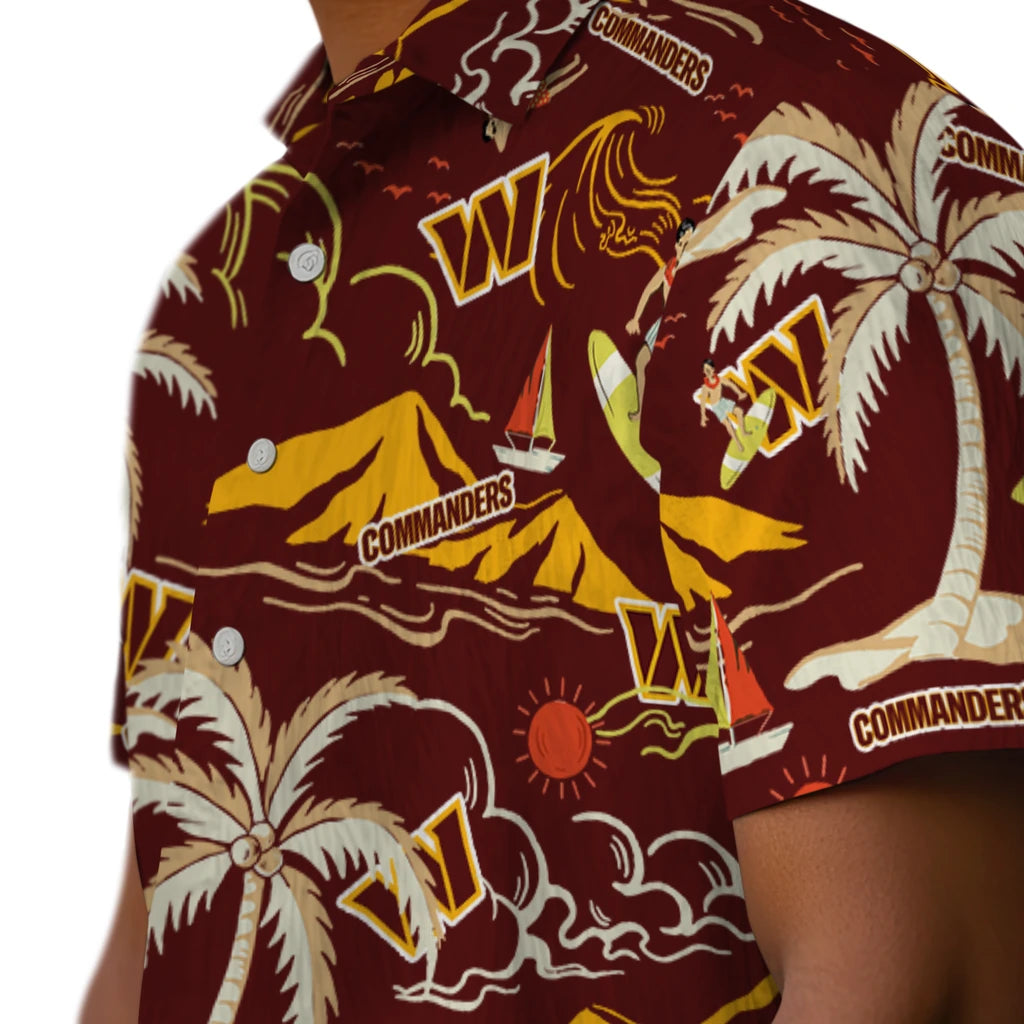 Washington Commanders Hawaiian Shirt - Palm Tree Island | Moonbestprint