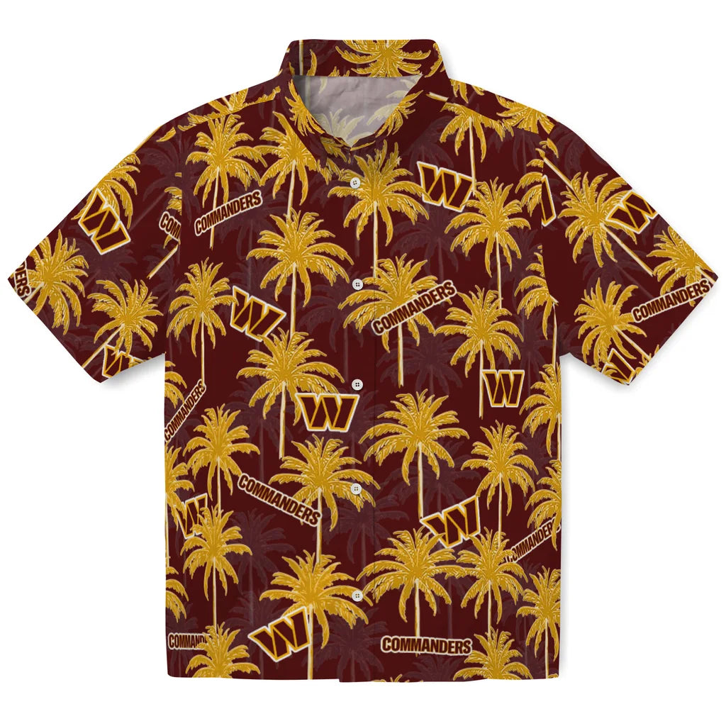 Washington Commanders Hawaiian Shirt - Palm Tree Motif | Moonbestprint