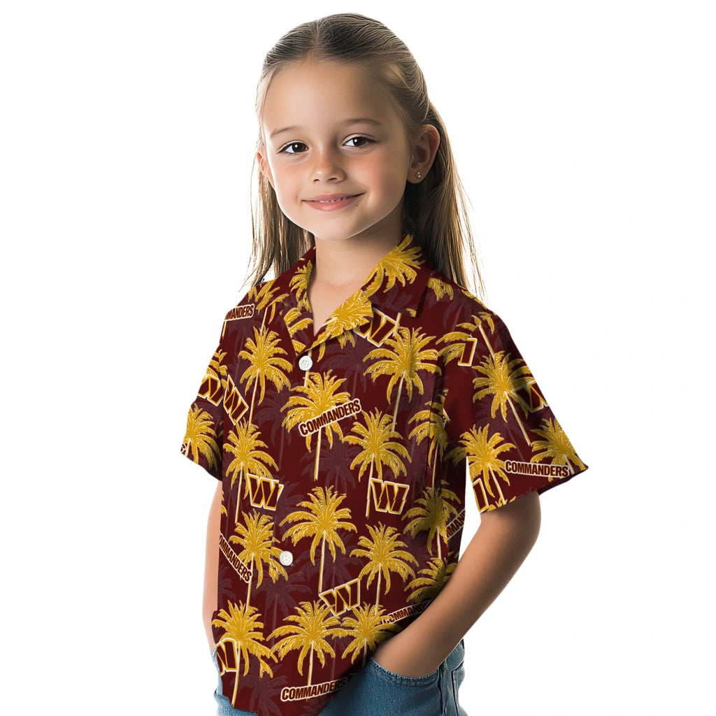 Washington Commanders Hawaiian Shirt - Palm Tree Motif | Moonbestprint