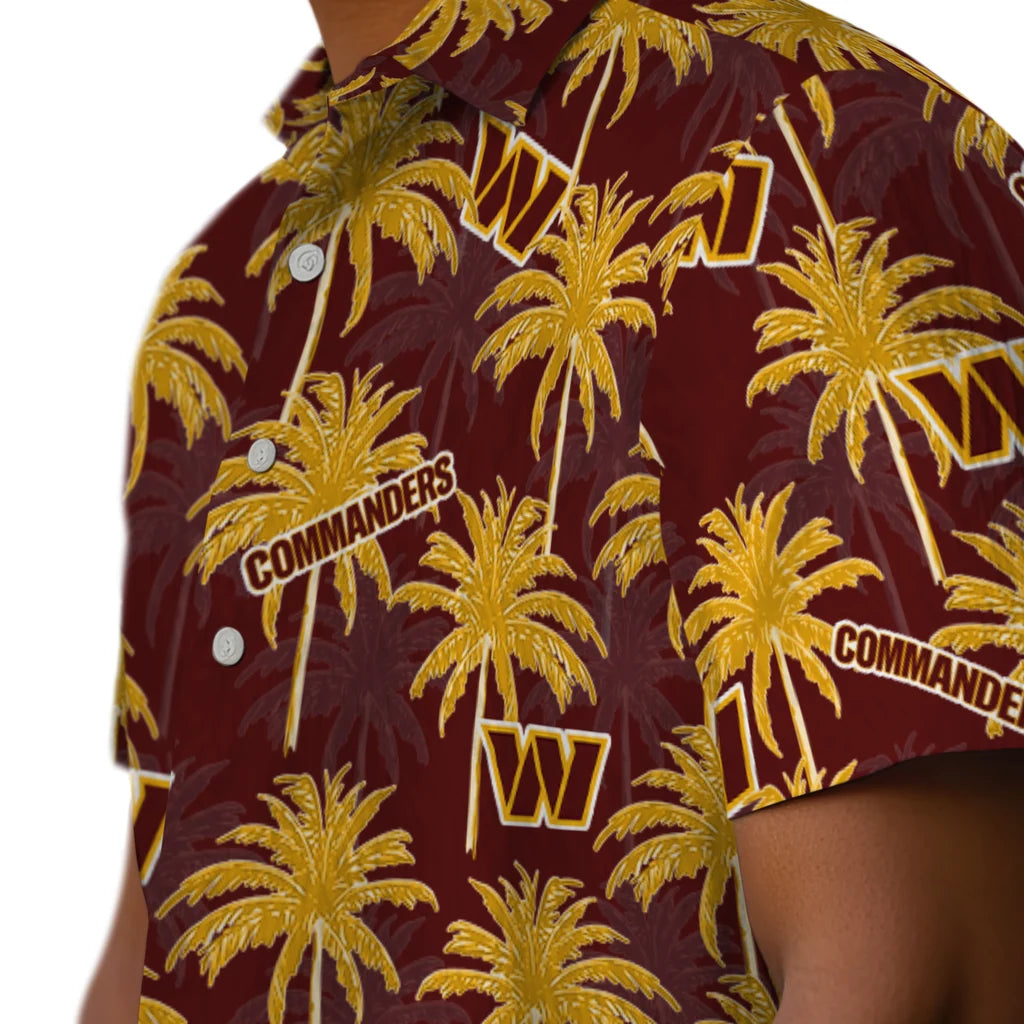 Washington Commanders Hawaiian Shirt - Palm Tree Motif | Moonbestprint