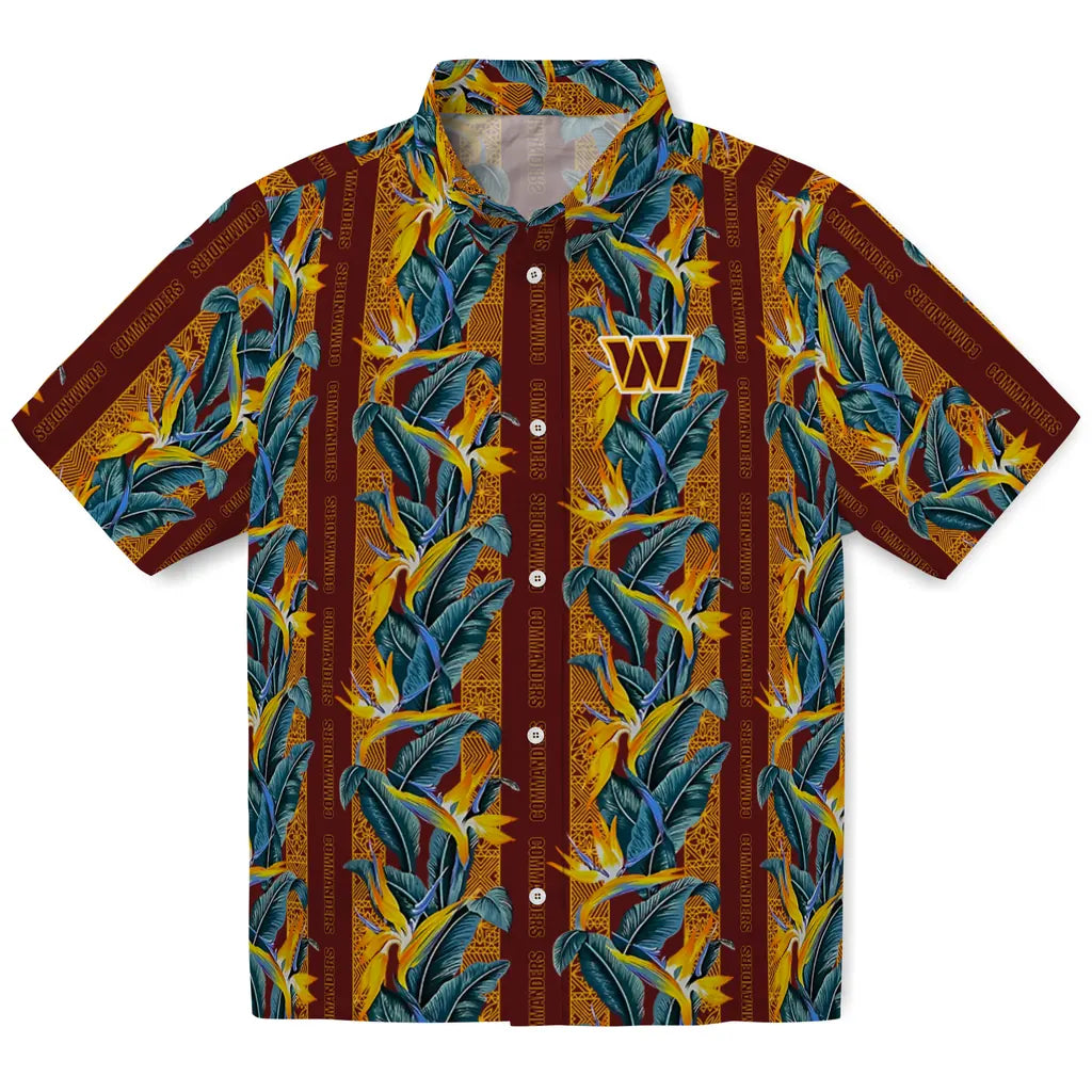 Washington Commanders Hawaiian Shirt - Paradise Vines | Moonbestprint